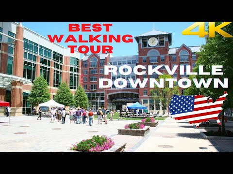 【4K】Maryland: Rockville Downtown Walking Tour